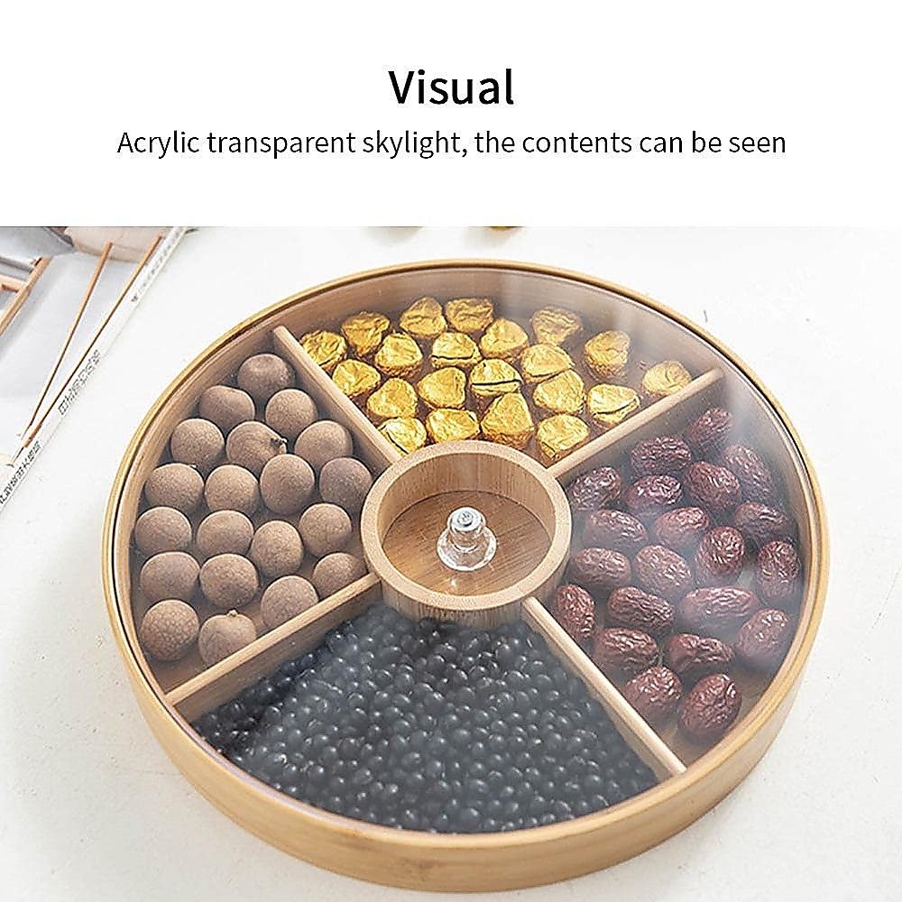 Round Bamboo Snack Serving Tray – Eco-Friendly Platter for Fruit, Cheese & Appetisers