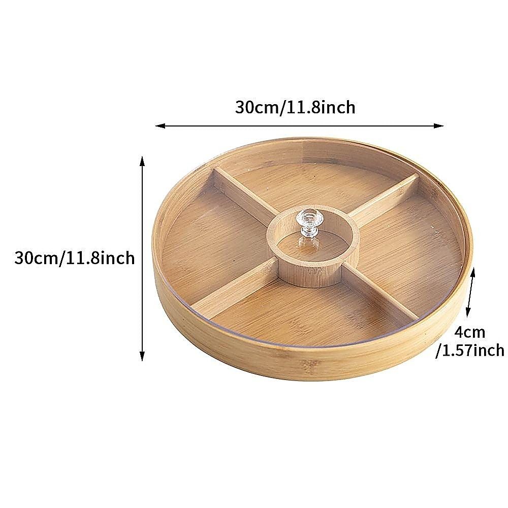 Round Bamboo Snack Serving Tray – Eco-Friendly Platter for Fruit, Cheese & Appetisers