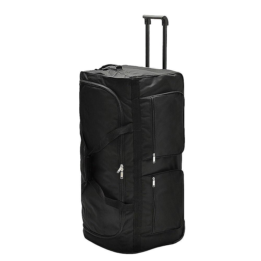 Large Black Wheeled Travel Duffle Bag Rolling Luggage Trolley for S - V63-953501
