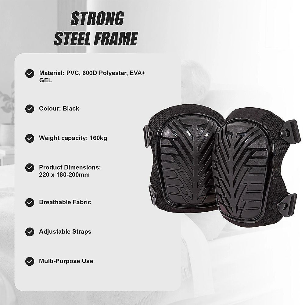 Heavy Duty Work Knee Pads – Construction Safety Pads with Soft Foam & Gel Cushion for All-Day Comfort
