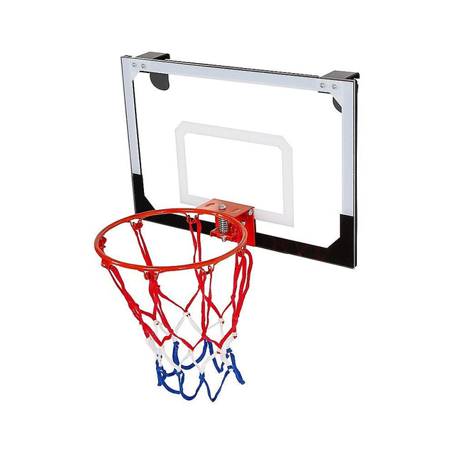 Indoor Mini Basketball Hoop Set – Door Mounted Backboard Kit with Ring & Ball