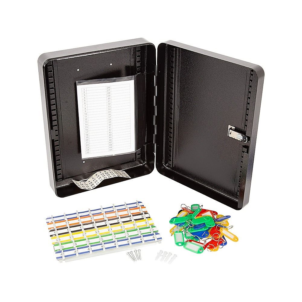 48-Key Cabinet Key Safe with Combination Lock & Keys – Wall Mounted Storage