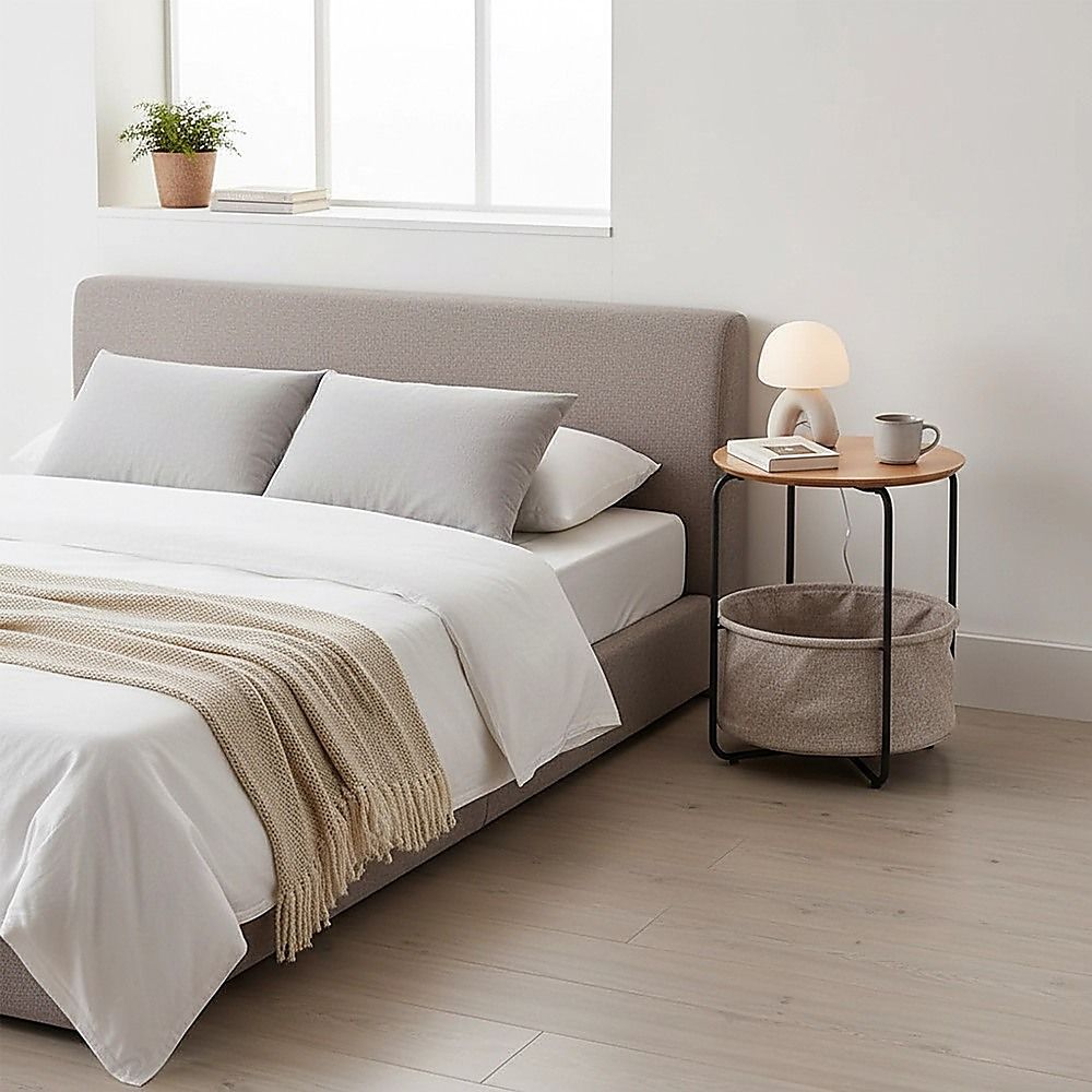 Modern Bedside Table Nightstand Storage for Bedroom or Living Room