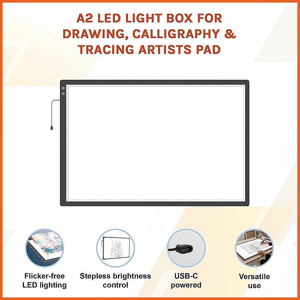 A2 LED Light Box for Drawing, Calligraphy & Tracing Artists Pad