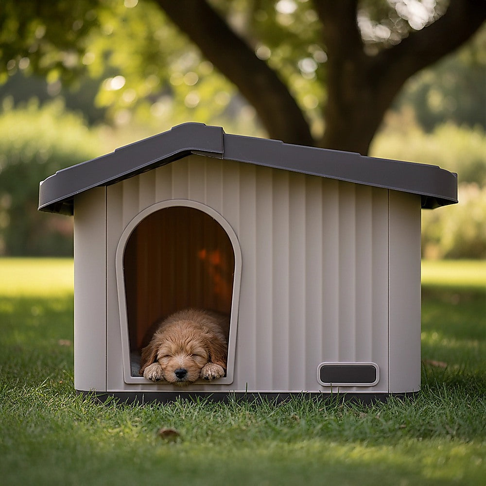 Plastic Dog House Kennel Shelter for Indoor & Outdoor Pets Weatherproof