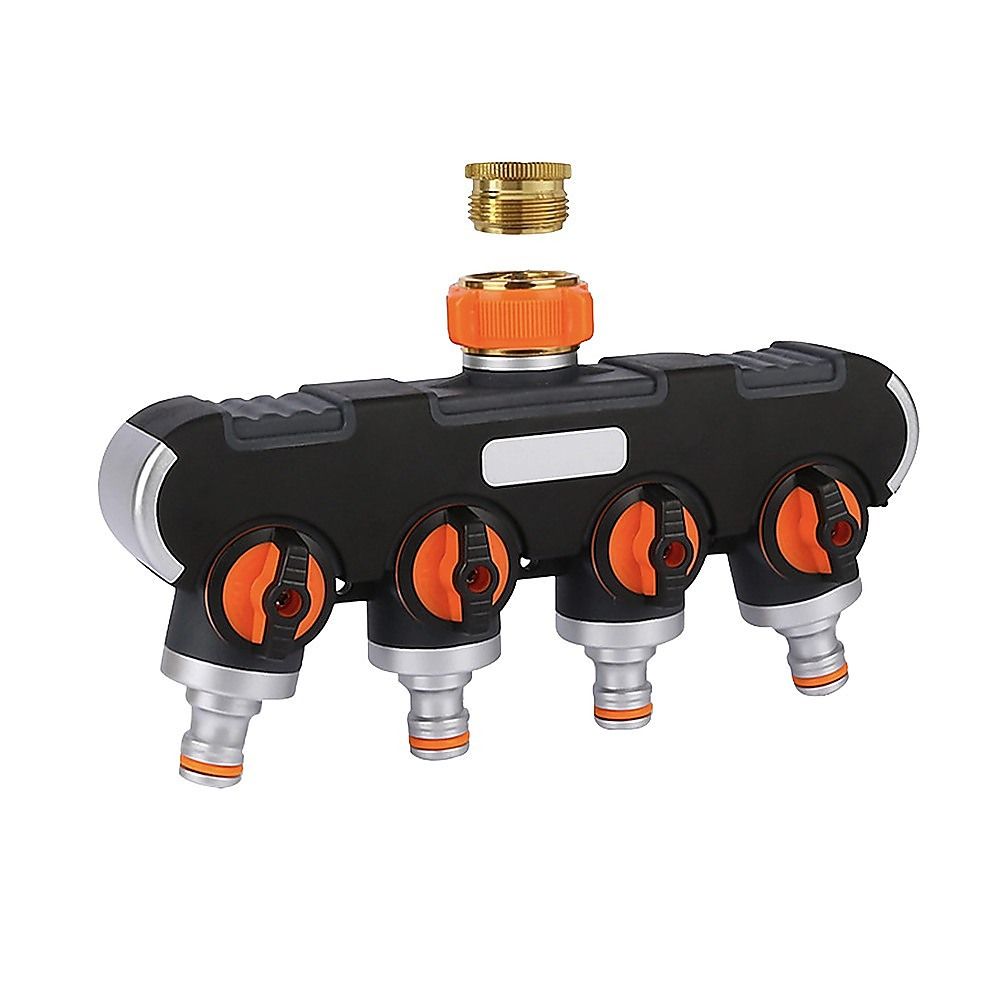 4 Way Hose Splitter Tap Garden Water Irrigation Distributor Valve