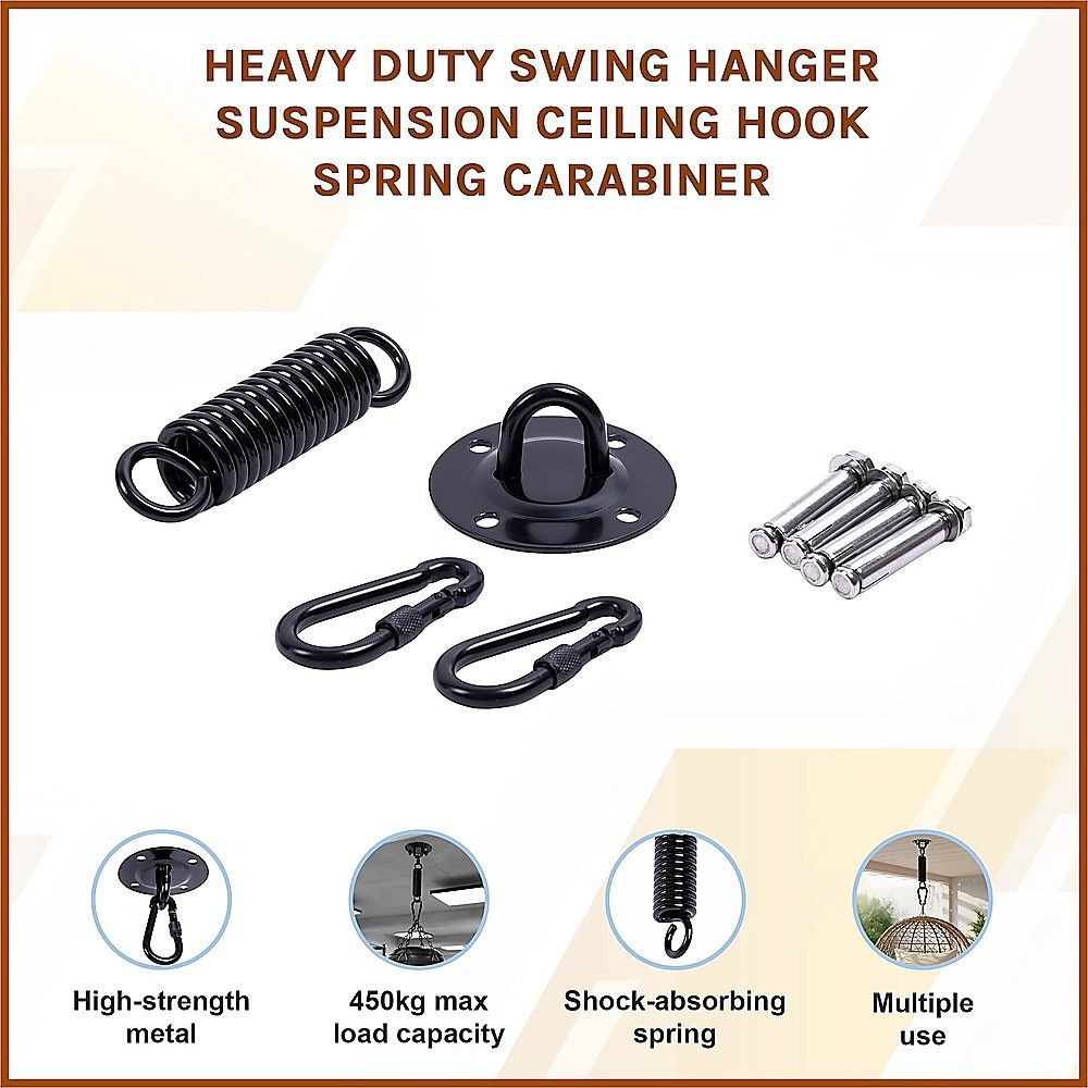Heavy Duty Swing Hanger Suspension Ceiling Hook Spring Carabiner