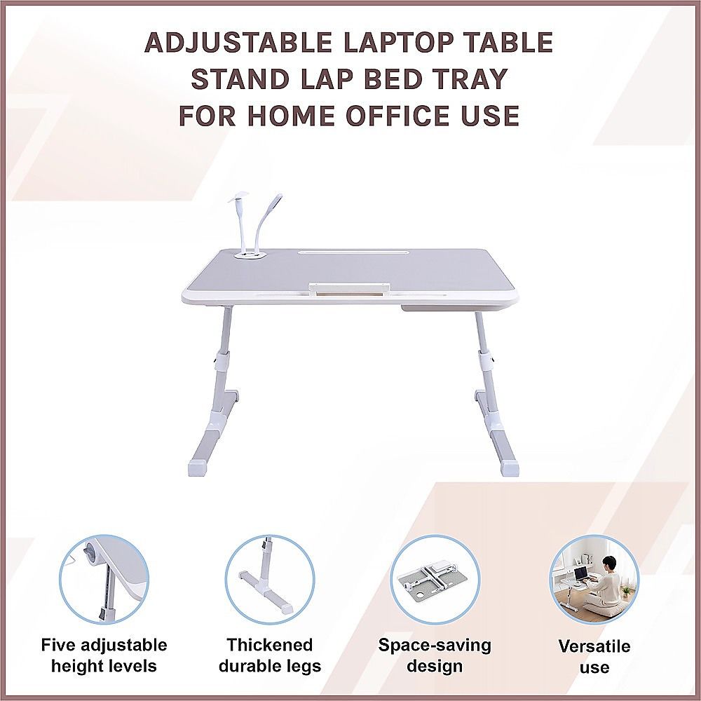 Adjustable Laptop Table Stand Lap Bed Tray for Home Office Use
