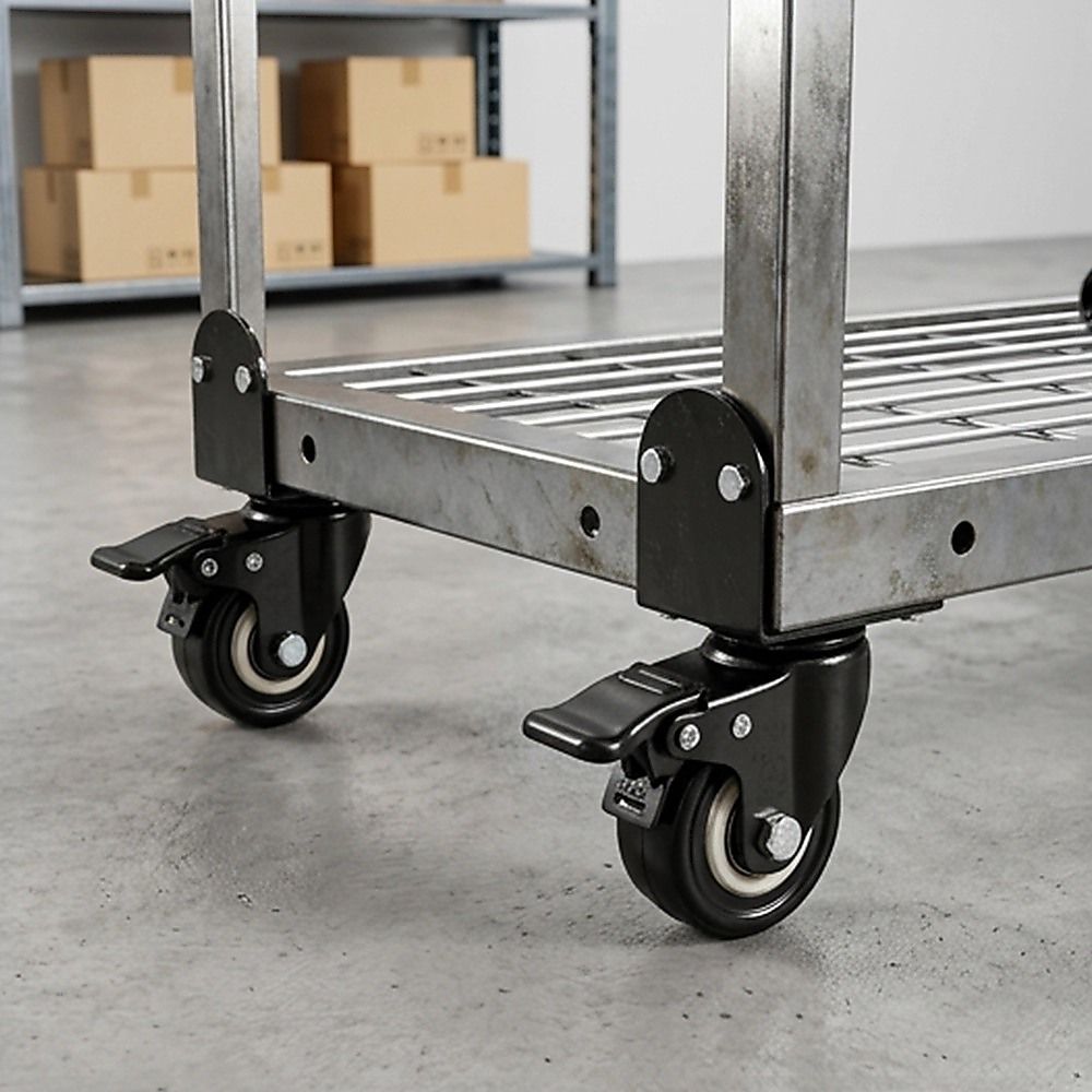 Side Mount Caster Wheels L-Shaped Heavy Duty Set of 4 PVC
