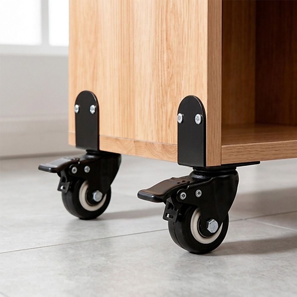 Side Mount Caster Wheels L-Shaped Heavy Duty Set of 4 PVC