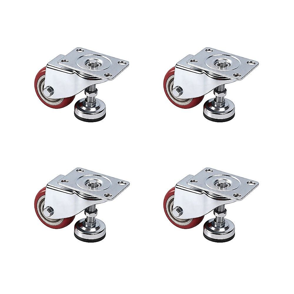 7.6cm Heavy Duty Caster Wheels With M12 Screw Feet 360kg Set Of 4
