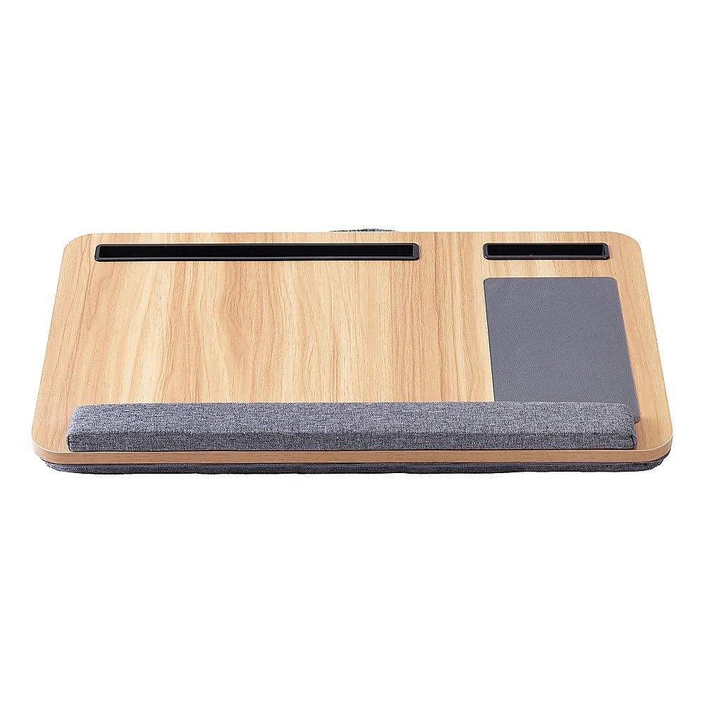 Portable Lap Desk with Mouse Pad Cushion Oak