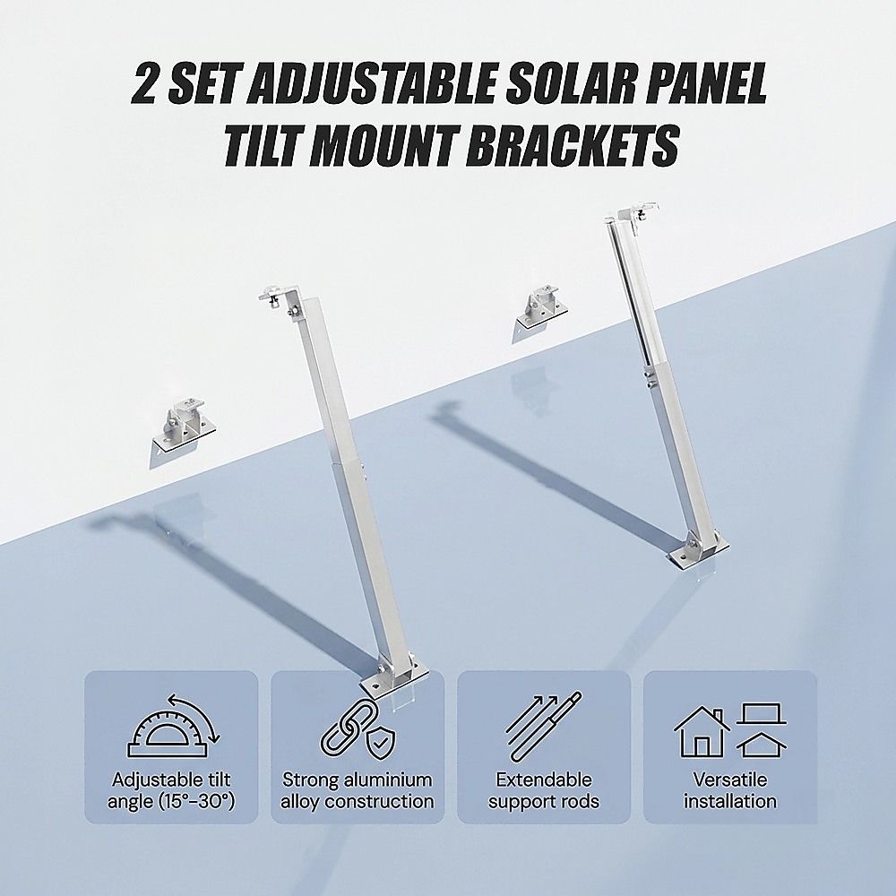2 Set Adjustable Solar Panel Tilt Mount Brackets