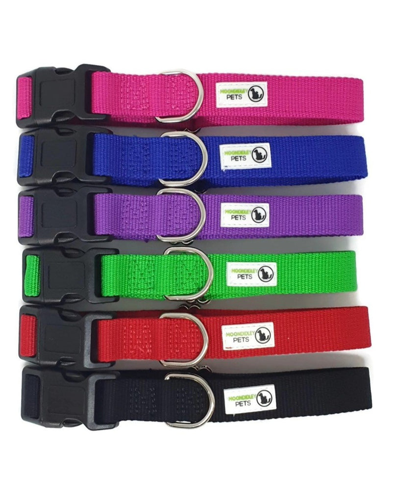 100% Pure Bamboo Fibre Dog Collar Plastic Buckle - Moondidley Pets - Small Red