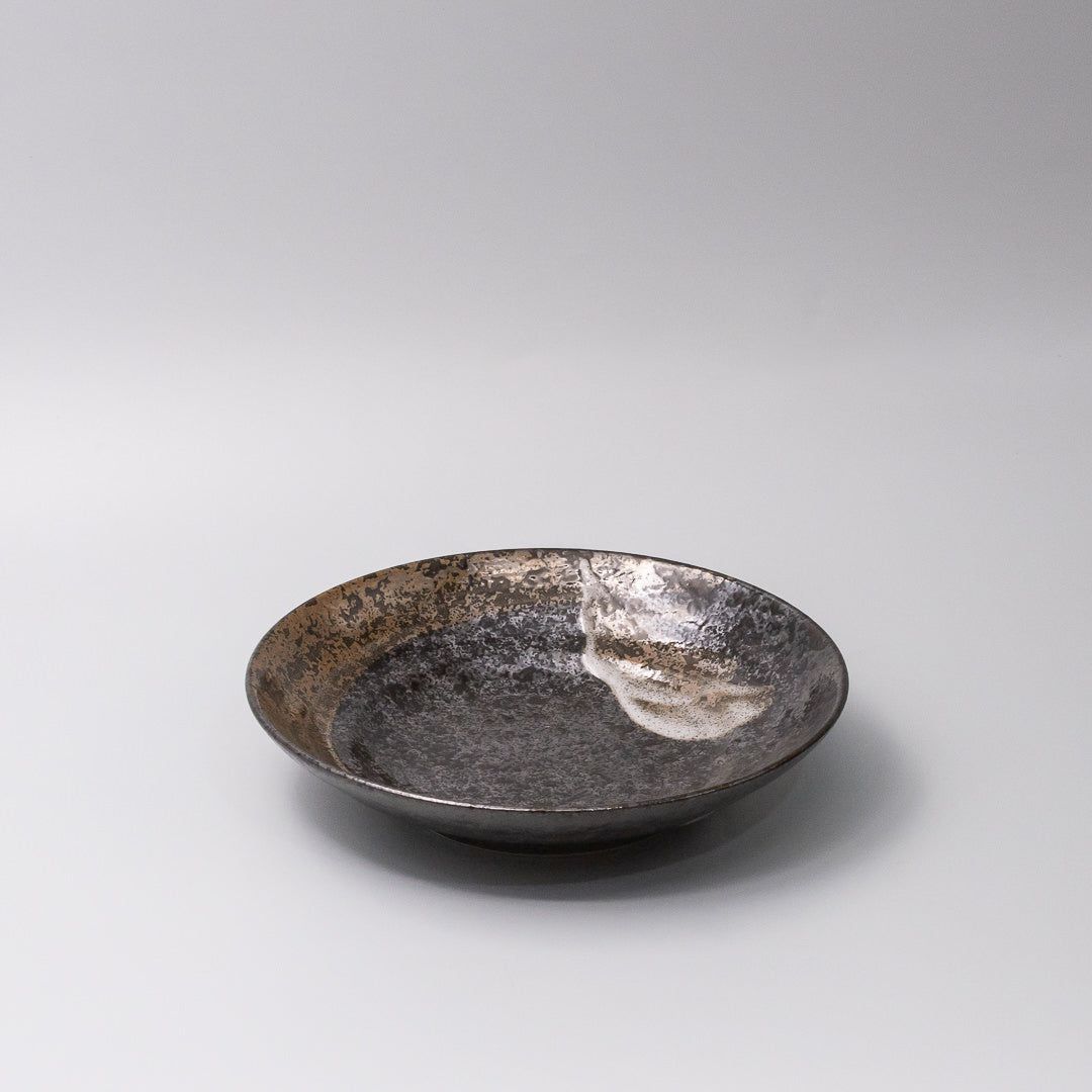 Pasta Bowl Flat 23cm Bronze Brushstroke Glaze
