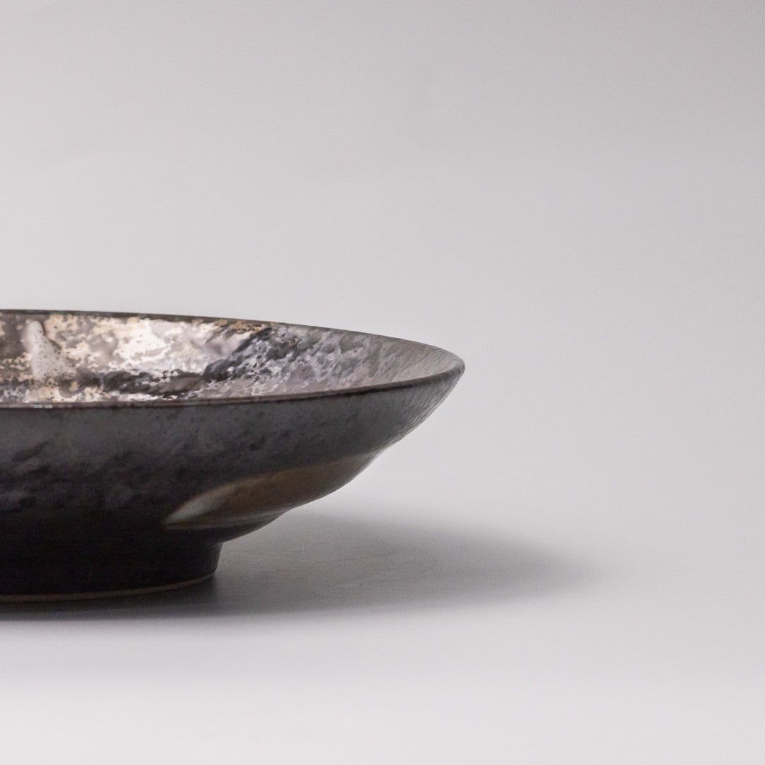 Pasta Bowl Flat 23cm Bronze Brushstroke Glaze
