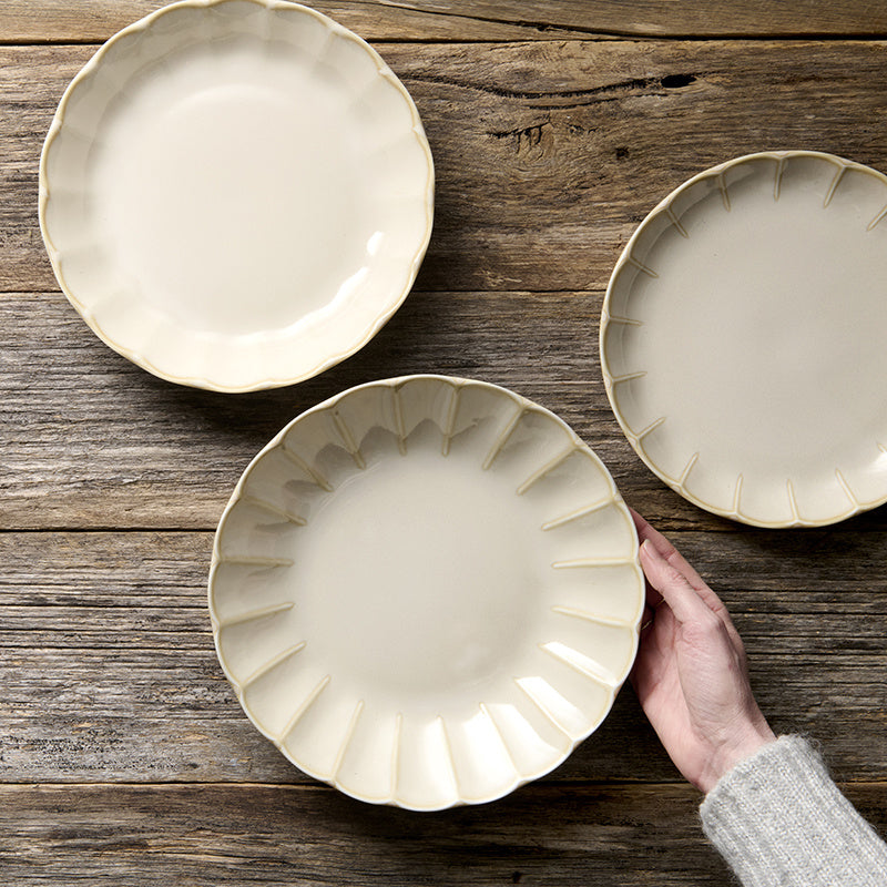 Plate High Rim 21.8cm Ivory Rinka Glaze