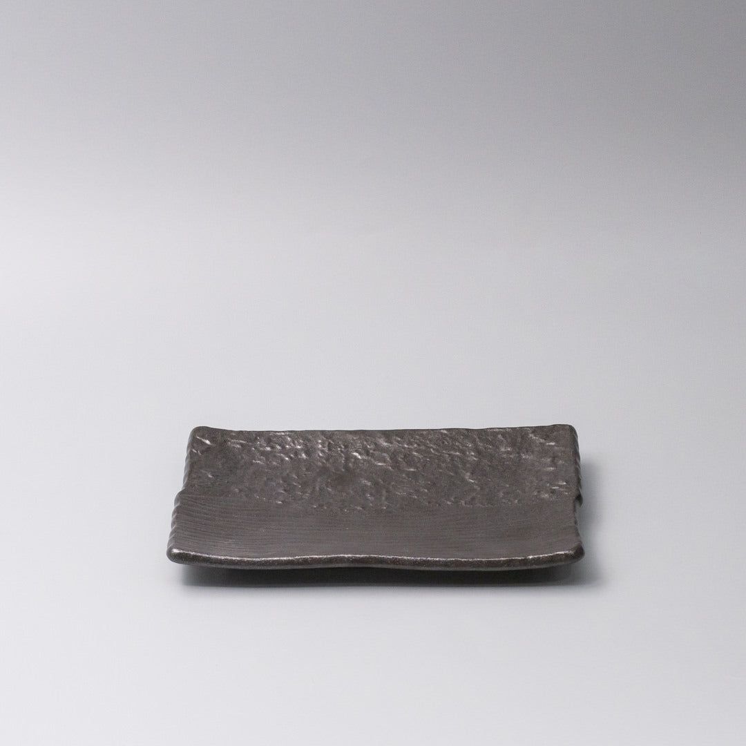 Plate Sushi Rectangular 21cm Matte Black Glaze