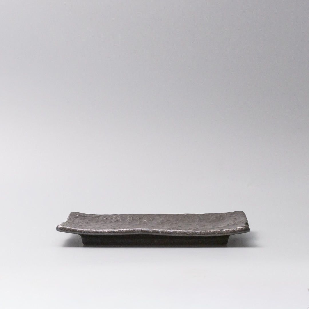 Plate Sushi Rectangular 21cm Matte Black Glaze