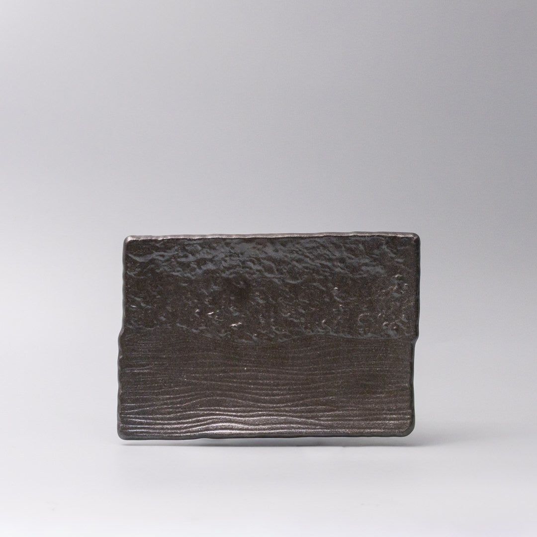Plate Sushi Rectangular 21cm Matte Black Glaze