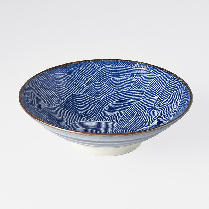 Ramen Bowl 24.5cm Traditional Wave Design