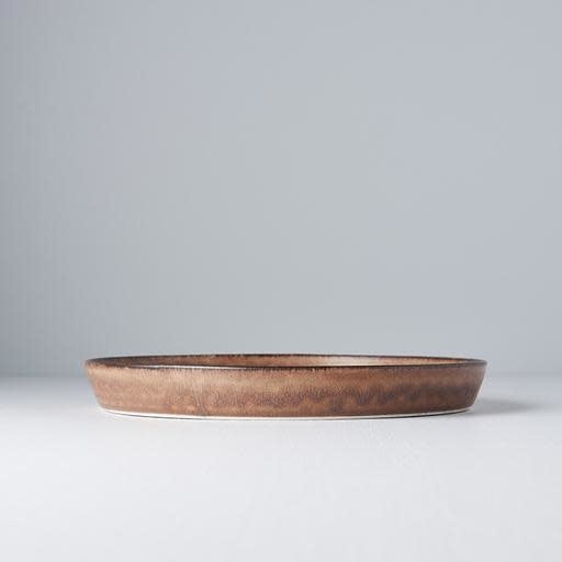 Plate High Rim 25cm Toffee Glaze