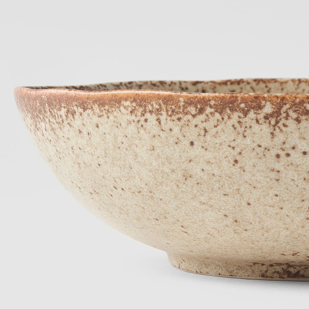 Bowl Oval 16cm Sand Fade Glaze