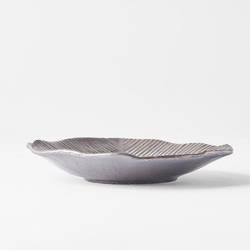 Plate Leaf Shape 16cm Midori Green Glaze