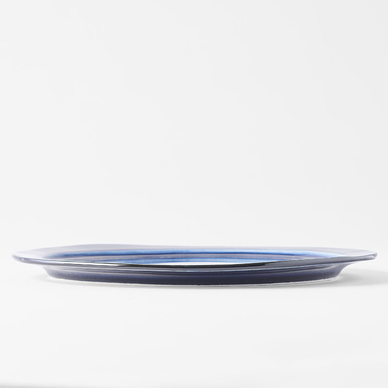 Plate Organic Flat 25.5cm Sapphire Blue Glaze