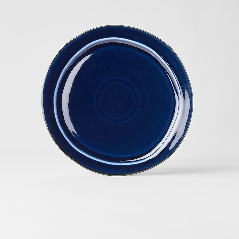 Plate Organic Flat 25.5cm Sapphire Blue Glaze
