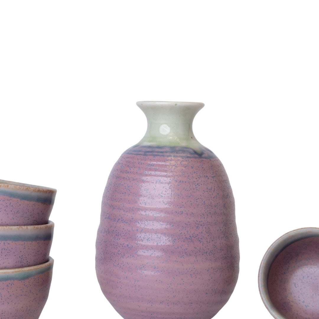 Sake Set for Four 280ml Lilac Glaze