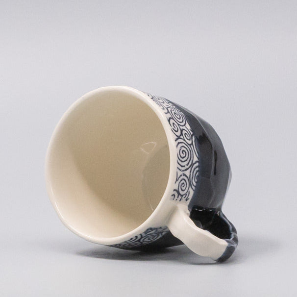 Mug in a Gift Box 260ml Navy Spiral Band Glaze