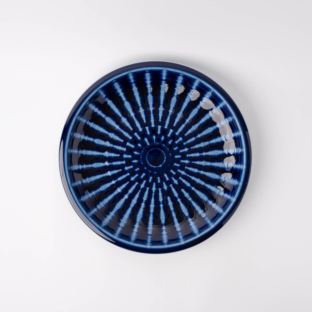 Plate Thick Edge 26cm Cobalt Rays Glaze