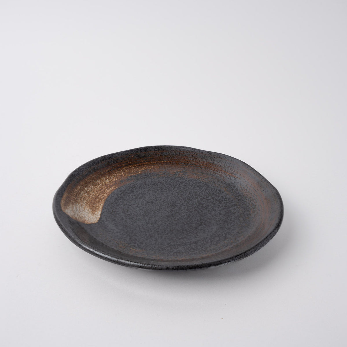 Plate Flat 18cm Brushstroke Black Glaze