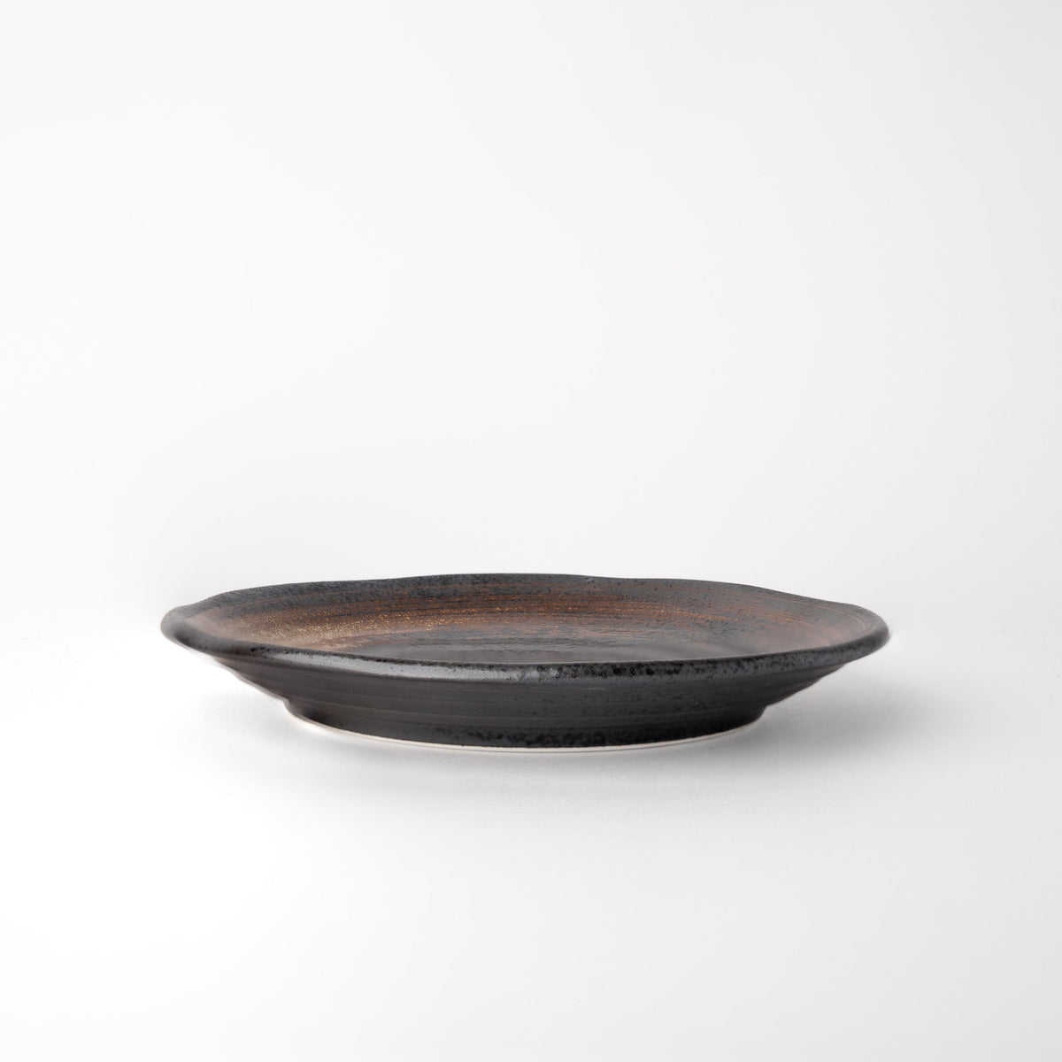 Plate Flat 18cm Brushstroke Black Glaze