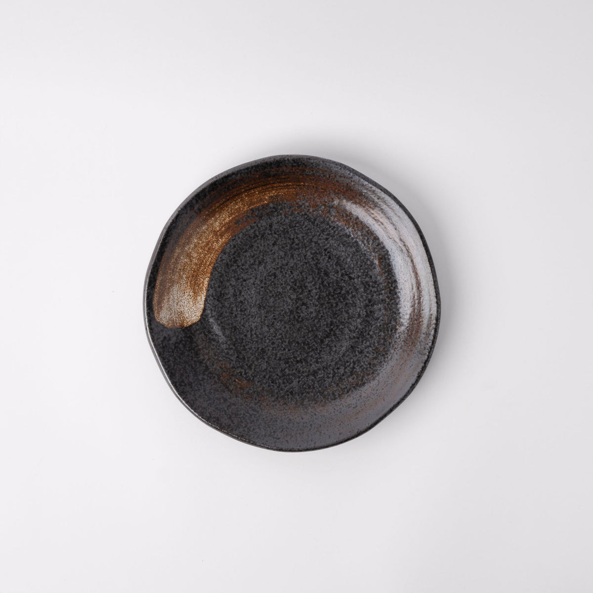 Plate Flat 18cm Brushstroke Black Glaze