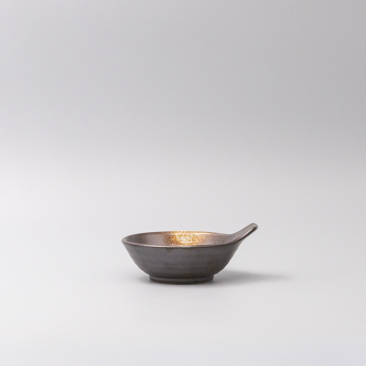 Bowl with Handle 12cm Bronze Glaze