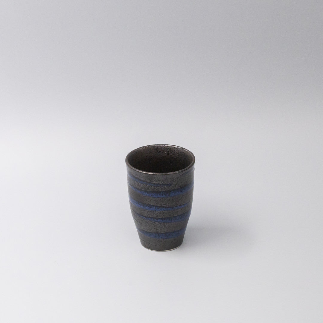 Sushi Mug 300ml Bright Blue Spiral On Black Design