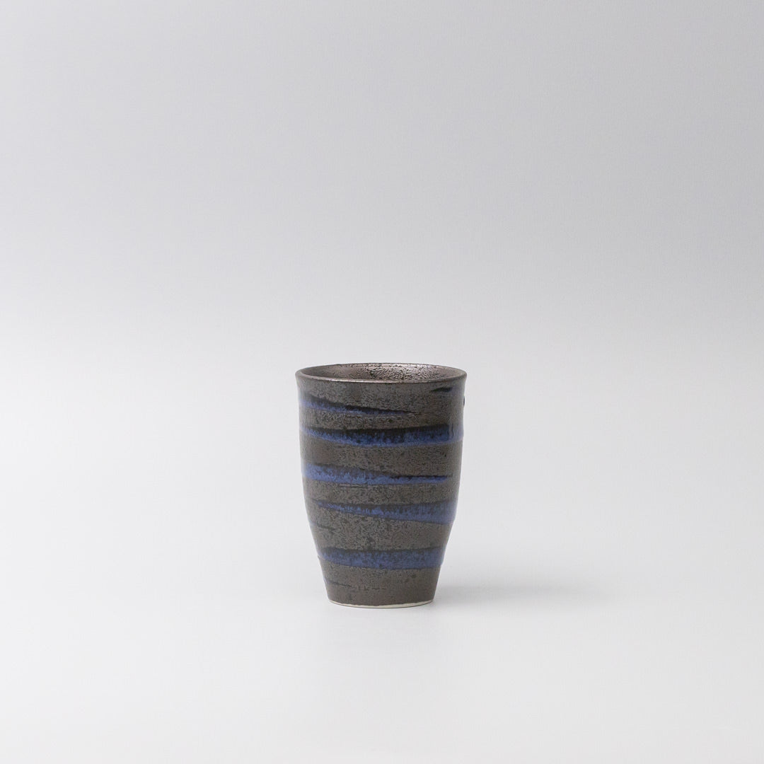 Sushi Mug 300ml Bright Blue Spiral On Black Design