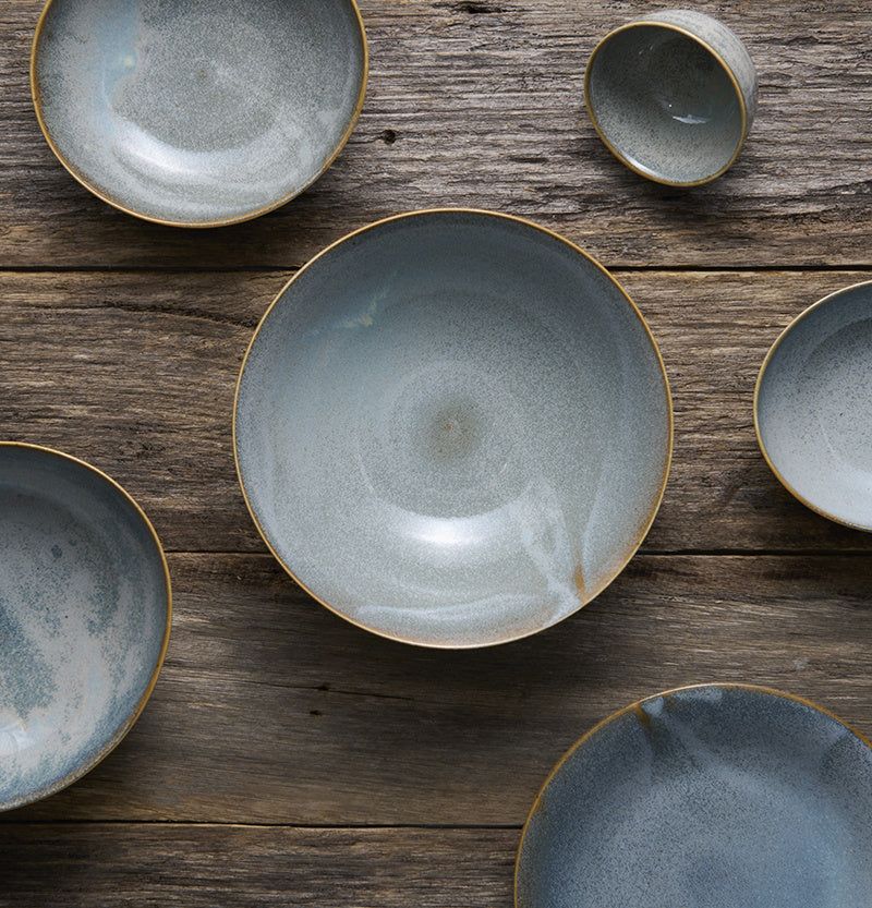 Bowl with Lid 13cm Steel Grey Glaze