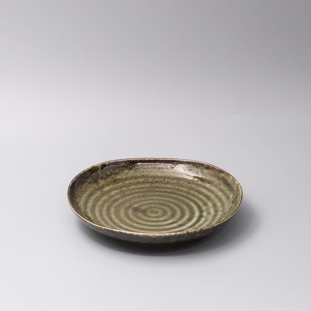 Organic Dinner Plate 23cm Sage Green Glaze