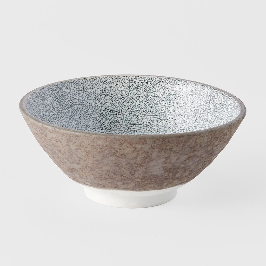 Udon Bowl 19.5cm Crazed Grey