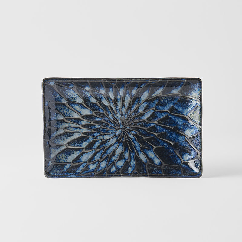Sushi Plate 22cm Deep Blue Net Design