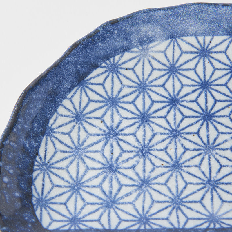Plate Tempura 21cm Indigo Blue Starburst Design