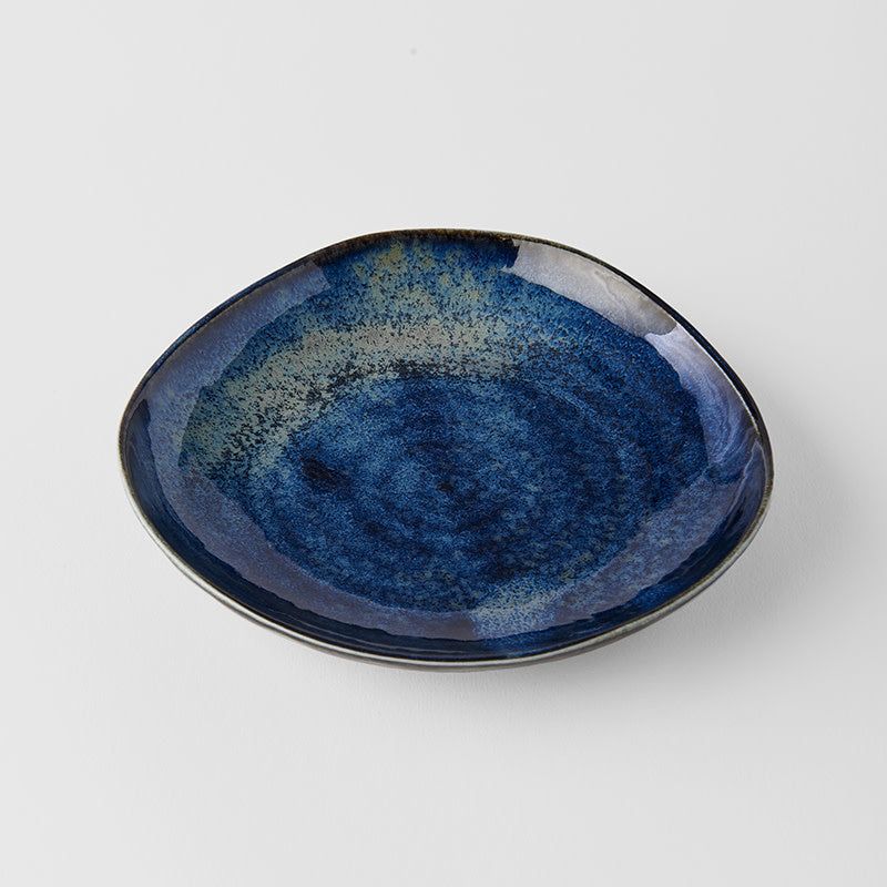 Tapas Plate Organic Shape 16.5cm Kanso Indigo Blue Glaze