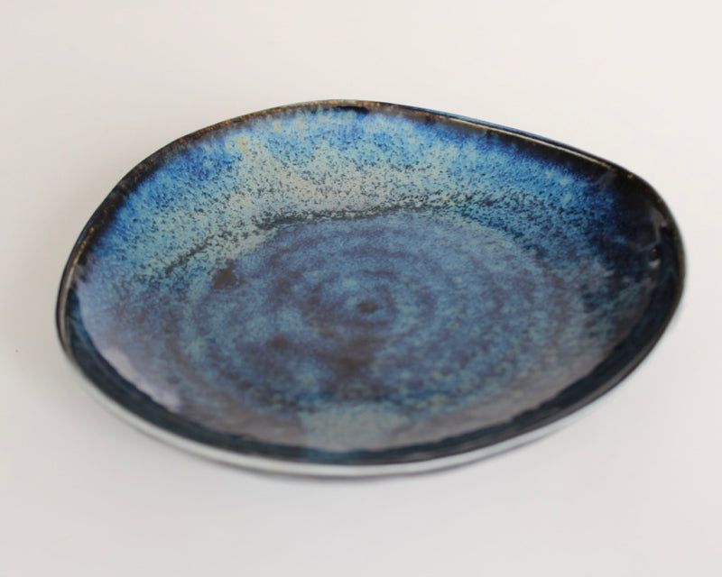 Tapas Plate Organic Shape 16.5cm Kanso Indigo Blue Glaze