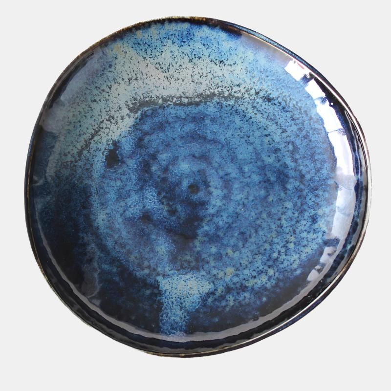 Tapas Plate Organic Shape 16.5cm Kanso Indigo Blue Glaze