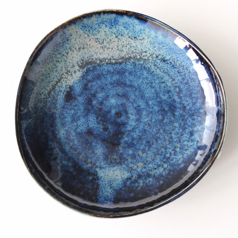 Tapas Plate Organic Shape 16.5cm Kanso Indigo Blue Glaze