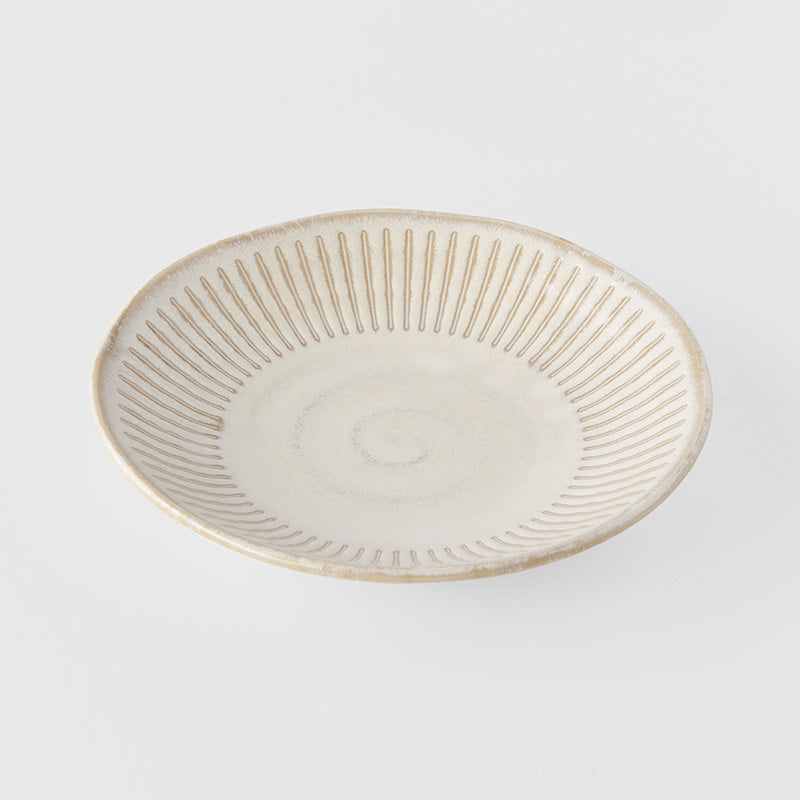 Tapas Plate 16cm Ridged Alabaster Glaze