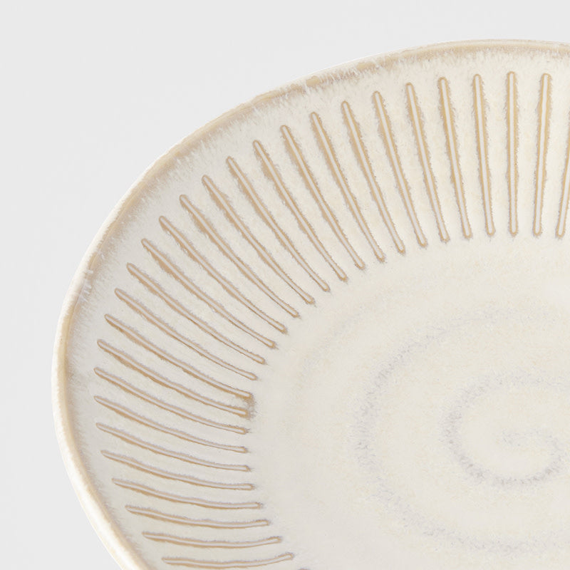 Tapas Plate 16cm Ridged Alabaster Glaze